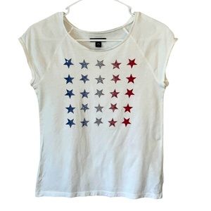 Gap Kids Size XXL Girls tee red, white and blue stars with sequins